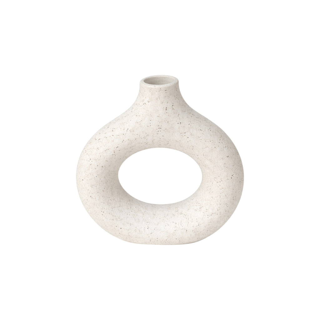 Frankly Cotton Speckled Ceramic Arch Vase