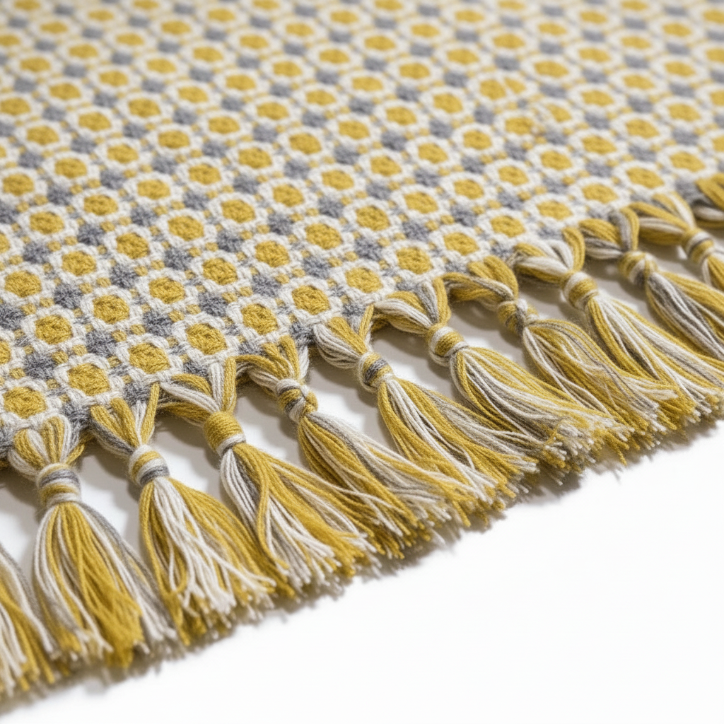 Knitted Tassel Throw Blanket close-up tassel detail