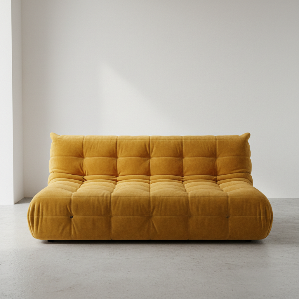 TOGO 2 Seater in mustard yellow suede velvet