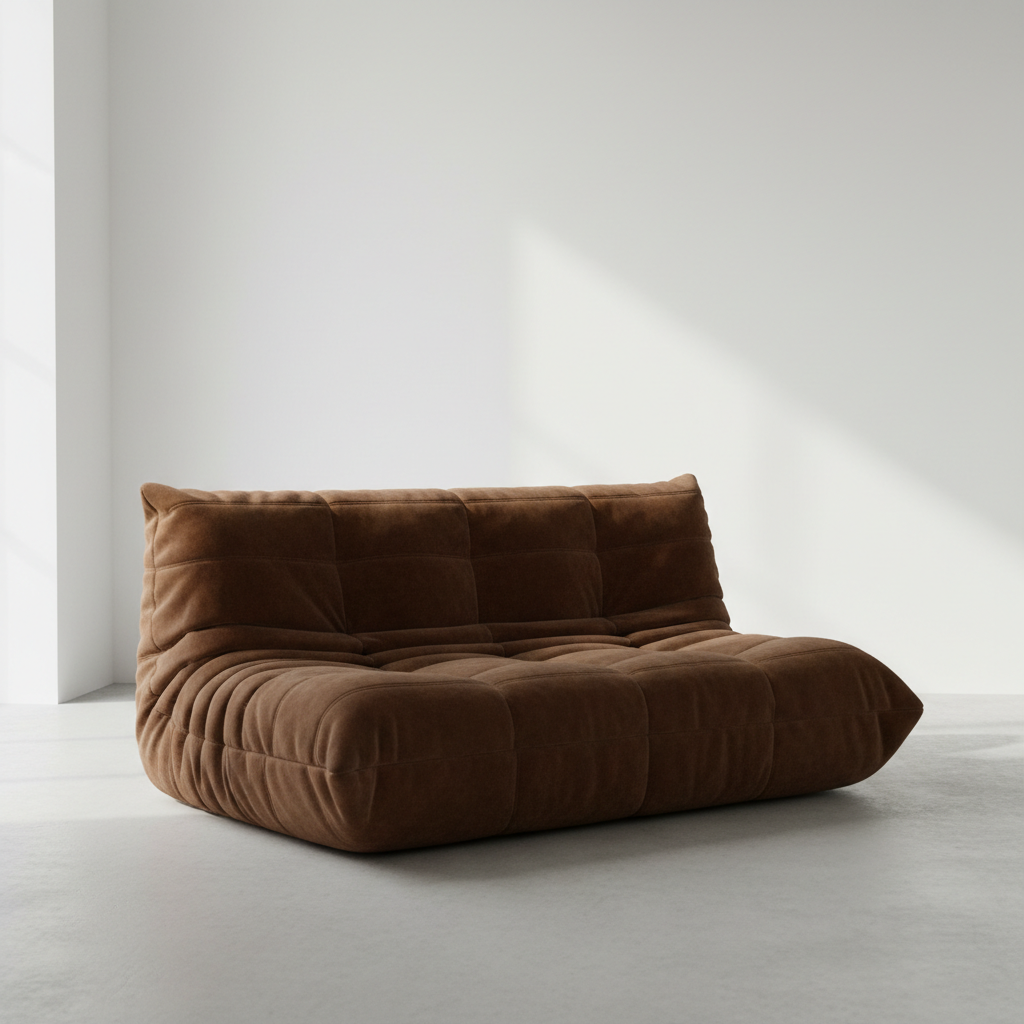 TOGO 2 Seater in chocolate brown suede velvet