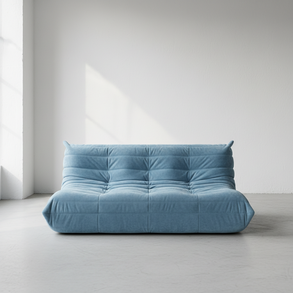 TOGO 2 Seater in sky blue suede velvet