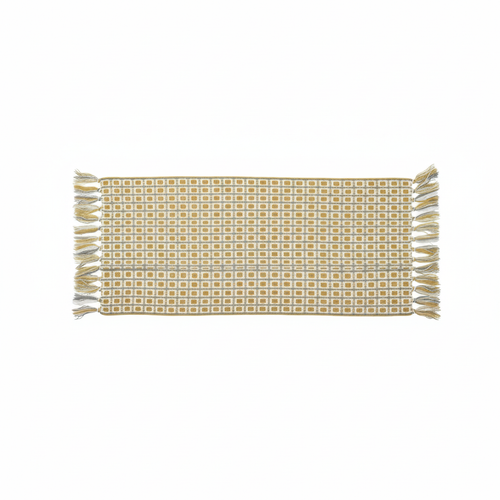 Knitted Tassel Throw Blanket flat lay on white background